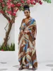 Women's Swimwear Beach Dresses Leopard Kaftans For Women 2023 Vintage India Folk Maxi Robe Cover Ups Rayon Bathing Suits