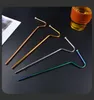 Anti-Wrinkle Drinking Straws Stainless Steel Reusable Straws for Beauty Avoid Rubbing Off Lipstick