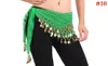 Wholesale Belly Dance Skirt Scarf Hip Wrap Belt Chiffon 3 Rows 128 Coins Belt Skirt Party Decoration 200pcs ZZ