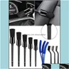 Carro Esponja 9 Pcs Lavagem Escova Limpeza Set Long Handle Detalhando Interior Exterior Couro Air Vent Brushcar Drop Delivery 20 Automóveis Otvbj