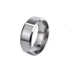 Mode Trendy 6 Färger 316L Rostfritt stål 8mm bredd Blanks Populära billiga ring Full storlek för män