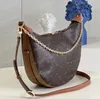 Tammy1988 dames M46311 ruime tas Loop Hobo designer tassen Omgekeerd canvas Koeienhuid lederen bekleding Gouden zakje met ritssluiting Frankrijk ketting halvemaan portemonnee etui