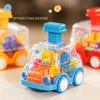 Diecast modelo bebê brinquedo imprensa e ir carro para crianças acender brinquedos presentes de aniversário crianças meninos meninas 231124