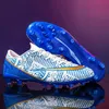 Scarpe antinfortunistiche 2023 Scarpe da calcio TF Blu Futsal Ultraleggere Calcio Sport Sneakers Allenamento Partita all'aperto Resistente all'usura Comodo tappeto erboso 231124