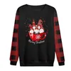 Women's Hoodies Dames Kerstmis Plaid Print Mouw Sweatshirt Patroon Lange trui Solid ritssluiting Kap op Kap op een warme jas schattige zweetoverhemden