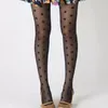 Women Socks Tights Classic Small Polka Dot Silk Stockings Thin Ladies Vintage Faux Tattoo Pantyhose Hosiery Jacquard Black