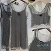 Fashion-Sleeveless Womens Dress Hollowed Black Satin Sling Dress Rhinestone Shiny Hollow Vest Dresses 2st Set Denim Bra Tops Size S-L