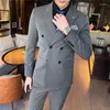 Costumes pour hommes de haute qualité (Blazer Gilet Pantalon) Style britannique Senior Simple Mode Business Élégant Mariage Gentleman Costume Trois Pièces