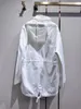 여자 트렌치 코트 여성 후드 드로 스트링 스트링 허리가있는 파커 레이디 코트 재킷 2023 가을 겨울 패션 여성 스트리트웨어