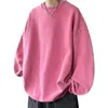 Мужские толстовки с капюшоном в стиле ретро, винтажная свободная однотонная теплая пуловер, стильная уличная одежда на осень-зиму с круглым вырезом средней длины
