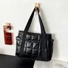 Evening Bags Designer Women's Padded Space Handbag Quilted Down Fabric Cotton Shoulder For Female Fashion Travel Shopper Tote