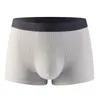 Cuecas masculinas calcinha de algodão masculino boxers roupa interior calças planas u bolsa convexa confortável respirável grande