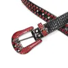 Belts Diamond-set Women's Belt Italian Design High Qulity Pu Leather Water Diamond Acrylic Punk Pearl Lacquer For Women