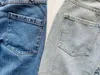 jeans feminino designer denim jeans cintura alta bordado remendo oco calças retas