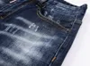 DSQ Slim Blue Men's Jeans Cool Guy Jeans Classic Hip Hop Rock Moto Casual Design scheurde noodlijdende denim Biker DSQ2 Jeans 417