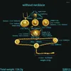 목걸이 귀걸이 세트 FS 에티오피아 큰 보석 구리 재료 금색 신부 결혼식 여성을위한