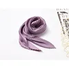 Scarves 2023 Plain Women Square Silk Scarf Long Skinny Ribbon Head Neck Small Pleated Hair Tie Band Kerchief Satin Foulard