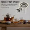 Dinnerware Sets 2 Pcs Loose Leaf Tea Pot Sifter Stainless Steel Diffuser Coffee Strainer Mesh Strainers Teapot Infuser