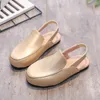 Sandals Arrival Kids Slippers White Spring Summer Gold Quality Leather For Boys Girls Handmade Rubber Sole Size 2135 230424