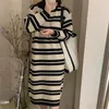 Women's Sweaters Striped Sweater Fashion Loose Knitwear Winter Bottoming Straight O Neck Drop Shoulder Long Sleeve All Match Pullovers