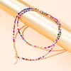 Anhänger Halsketten Y2K Stil Blume Perlenkette Für Frauen Böhmische Bunte Kurze Perle Choker Weiblichen Schmuck