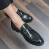 New Fashion Men's Crocodile Pattern Dress Leather Shoes For Male Designer Loafers Wedding Prom Homecoming Footwear