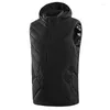 Gilet da uomo Gilet termico intelligente per uomo Donna Inverno Alpinismo all'aperto Escursionismo Viaggio Gilet con cappuccio Abbigliamento termico tinta unita