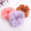 Mode scrunchie kvinnor hårband elegant färgglada stora tyll hår scrunchies flickor elastiska hårband hårtillbehör