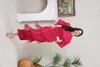 Casual Dresses Women's Elegant Red Long Bishop's Sleeve Tassel Ruched High Quality Luxury Dress Vestidos De Mujer Robe Du Soir Party