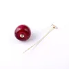 Fashion Long agulha Broche de cereja para mulheres Vintage Red Frutas Casamentos Casual Party Broche Pins Roupeling Jewelry Gifts