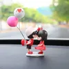 Anime Couples for Car Ornament Model Cute Kiss Balloon Figure Auto Interior Decoration Pink Dashboard Figurine Accessories Gifts
