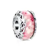 925 perles de charme accessoires fit pandora bijoux à breloques en gros rouge amour coeur fleur rose verre de Murano