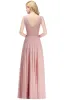 Nowe tanie prawdziwe obrazki Suknie wieczorowe Szyfry szyfonowy koronkowy top Ruched Rleeveless Promowa suknia imprezowa Formalna okazja nosić CPS1068 J0425