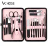 Nail Manicure Set 718pcs Nail Clipper Set Upgrade Black Highquality Stainless Steel Nail Cutter Sharp Pedicure Scissors Manicure Tool Set 230425