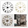 Wall Clocks Iron Silent Clock Simple Decor Home Decorative Living Room (Golden Embryo Golden