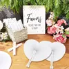 Partybevorzugung 50 stücke Weiß Faltfächer Blanko DIY Malerei Handwerk Herzform Papier Handfächer Für Hochzeit Geburtstag Dekoration Gastgeschenk