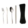 Dinnerware Sets Travel Camping Cutlery Set Stainless Steel Reusable Kit For Lunch Box Workplace