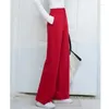 Pantaloni da donna Arrivo Primavera Estate Corea Moda Rosso Giallo Bianco Vita alta Vintage Gamba larga Pantaloni casual larghi M73