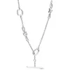 Chaînes originales coeurs noués amour Script feuille de chêne chaîne de perles Y 925 collier en argent Sterling pour l'europe perle breloque bijoux à bricoler soi-même