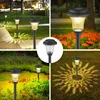 Lampes à gazon La voie solaire allume la lampe de paysage à LED de lumière de jardin de silicium monocristallin lumineux imperméable extérieure pour la cour clôturée Q231125