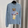 Mens Sweaters RL Tasarımcı Erkekler Örgüler Bear Sweater Ralphs Polos Pullover Crewneck Örme Laurens Uzun Kollu Gündelik Noel Basılı Erkek Boyut