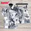 Survêtements pour hommes Short de chemise graphique complet pour hommes Corée du Sud High Street Harajuku Tendance de la mode pour hommes Tendance de la mode pour hommes 230425