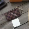 Fashion Designer men's Women Leather Wallet With keychain woman purse Discount card holder ladies handbag checked flower bag gifts12*17cm