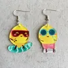 Dangle Oorbellen Grappig Schattig Fruit Watermeloen Citroen Avocado Ananas Gedrukt Acryl Drop Voor Vrouwen