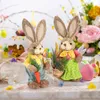 Other Event Party Supplies 2PCS Straw Rabbit Bunny Ornament Easter Party Decorations Holiday Home Garden Wedding Decor Crafts Po Props Gift 25/35cm 230425