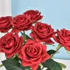 装飾的な花44cmシングルバレンタインデーローズレッドローズ人工シルク牡丹