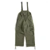 Men's Pants Loose Casual Wide Leg Overalls Bib Japanese Amikaki Streetwear Fashion Women Vintage Cargo Jumpsuits Trousers