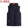 Hommes vers le bas grande taille 8XL 7XL automne hiver hommes manteau chaud sans manches veste décontracté gilet gilet Ultra léger XL-8XL