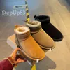 Stivali invernali ultra mini da donna Designer Piattaforma australiana per uomo Vera pelle di pecora Stivaletti in pelliccia di sherpa in morbido pile caldo alla caviglia