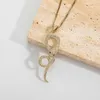 Персонализированная циркона змея подвесное ожерелье моды модная золотая орнамента